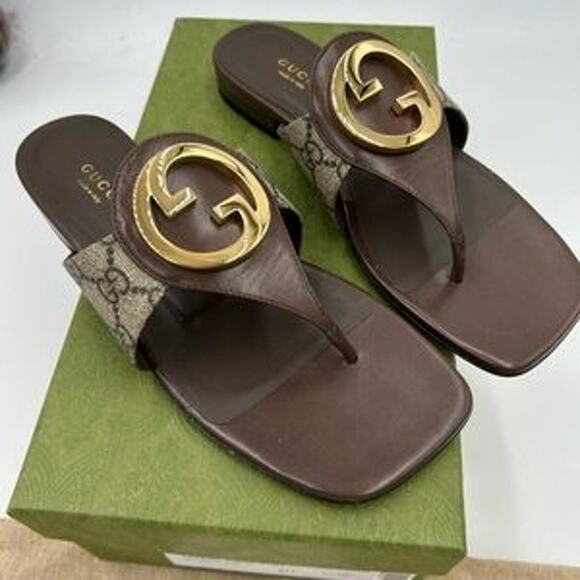 Women's Gucci, Blondie, thong sandals, GG Supreme size 37.5 made in Italy - Picture 12 of 12